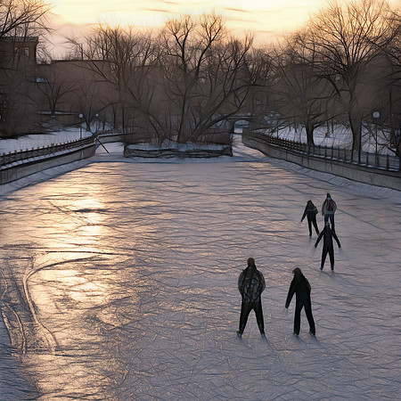 Five Skaters on Patterson Creek