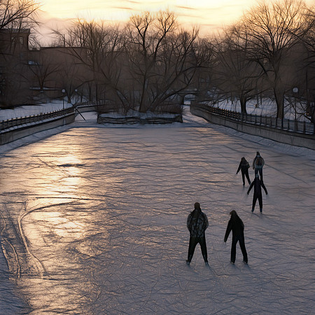 Five Skaters on Patterson Creek